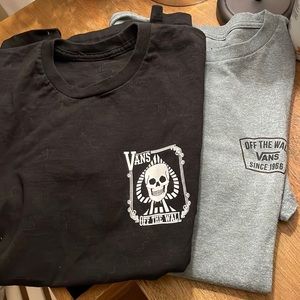 Two mens Vans short sleeve shirts